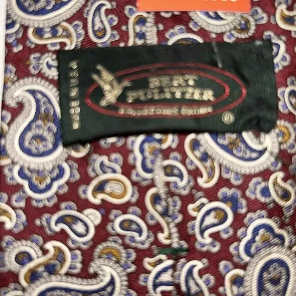 Bert Pulitzer Neck Tie 100%‎ Silk Made In USA Paisley - Picture 3 of 3